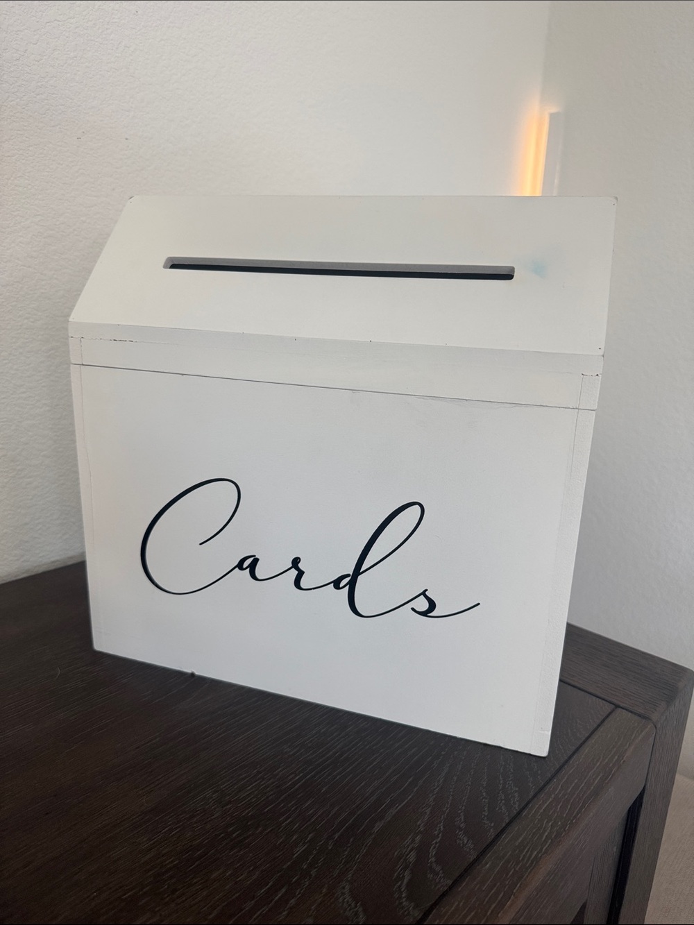 White Wooden 'Cards' Box